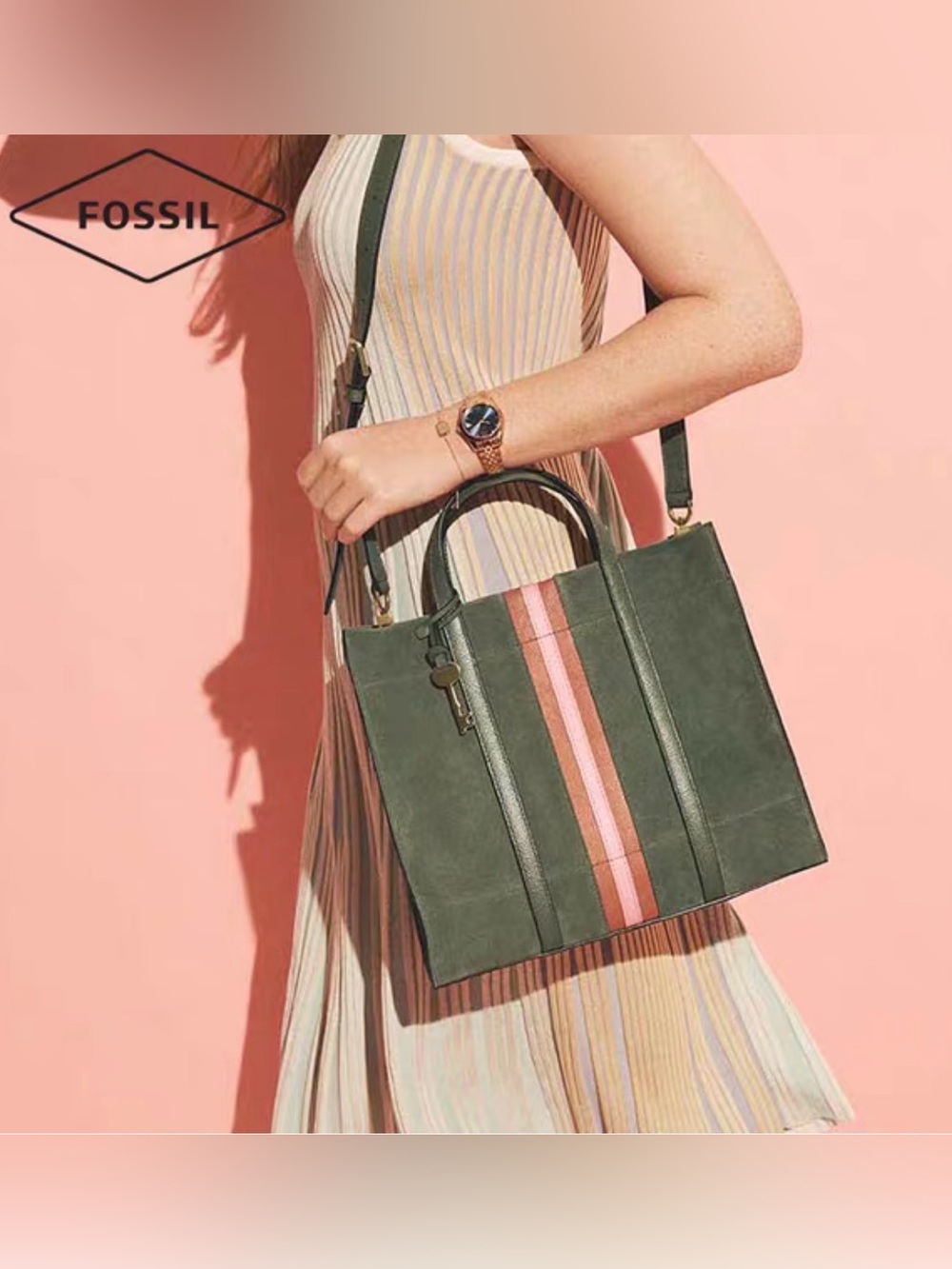 Fossil Carmen Shopper Aloe NWT